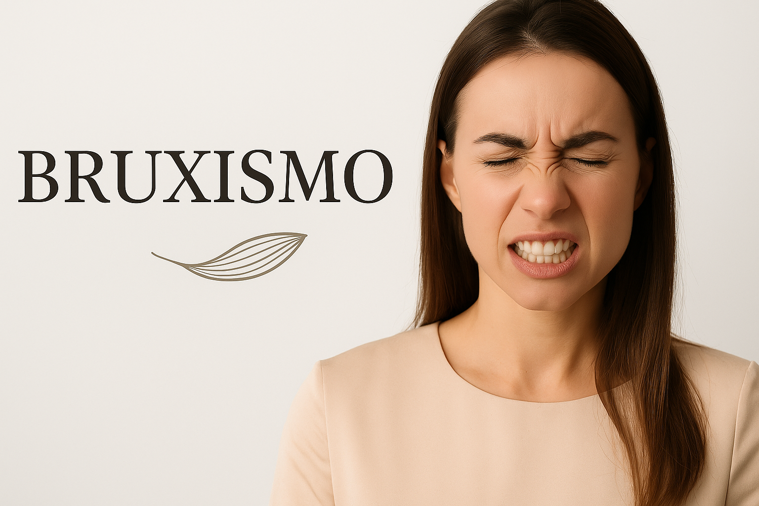 Imagem conceitual sobre bruxismo com identidade visual da Dra. Jacqueline Schneider